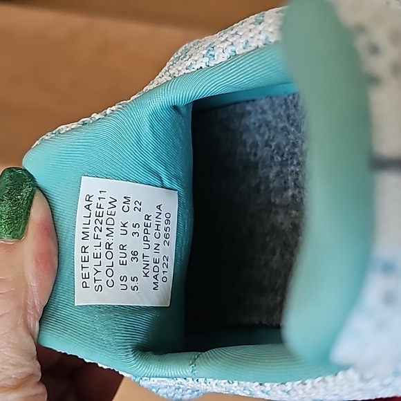 PETER MILLAR NWT sneakers size 5.5 NWT Hyperlight Apollo, turquoise, foam insole - Picture 5 of 16